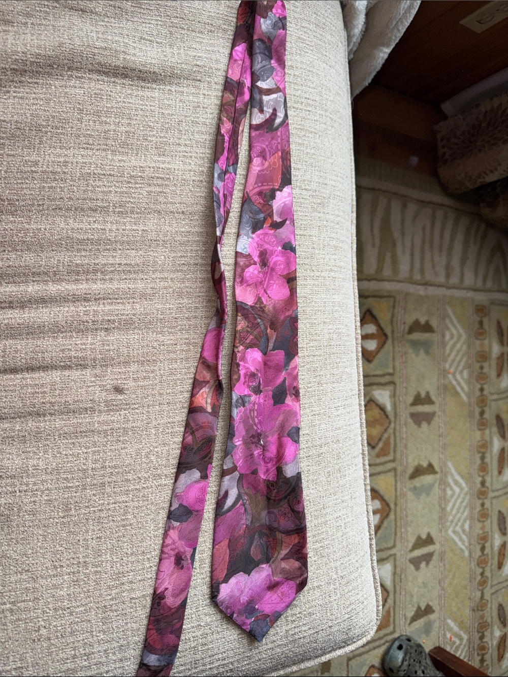 Wembley Pink and Purple Floral Skinny Scarf Wrap